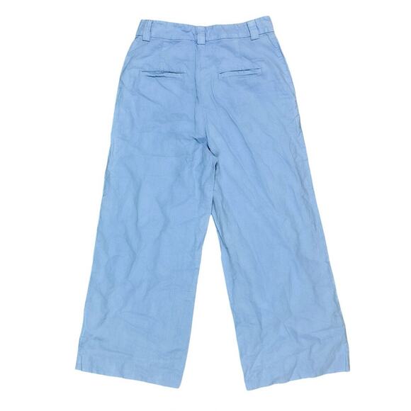 Closed Barton Cotton & Linen Pants In Blue Morning Sky Cropped Wide Leg Size 27 - Picture 3 of 9